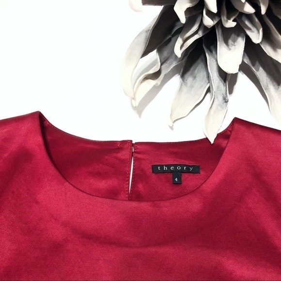 THEORY Maryanka Shift Dress in Crimson - Picture 4 of 7
